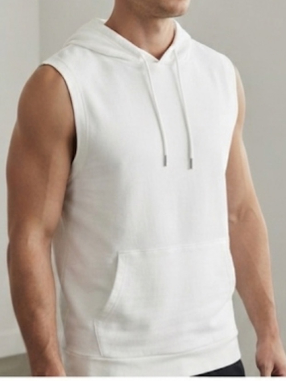 DUBINIK White Sleeveless Hoodie Medium